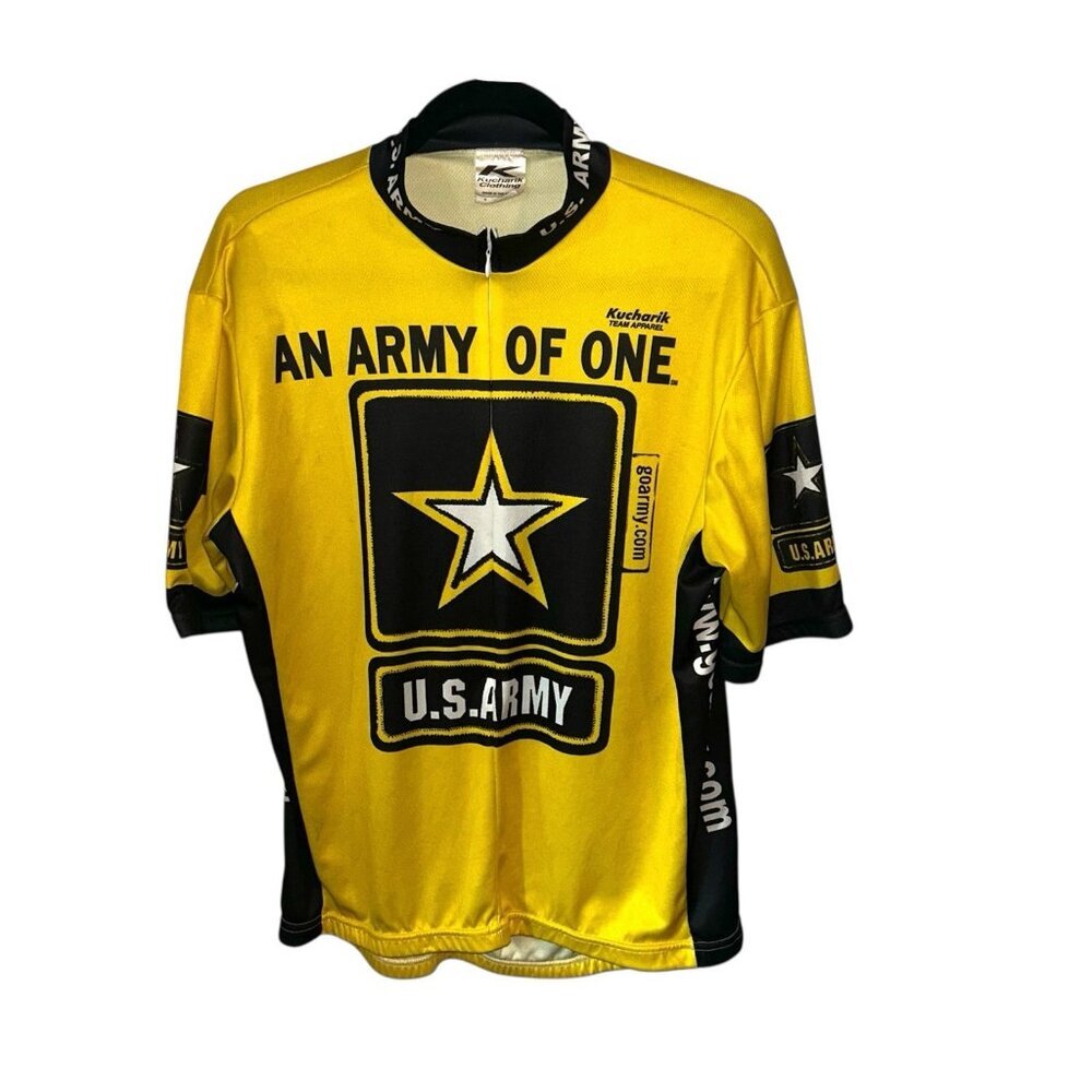 Kucharik Yellow U.S. Army Vintage Cycling Biking Racing Pocket Shirt Size 3XL